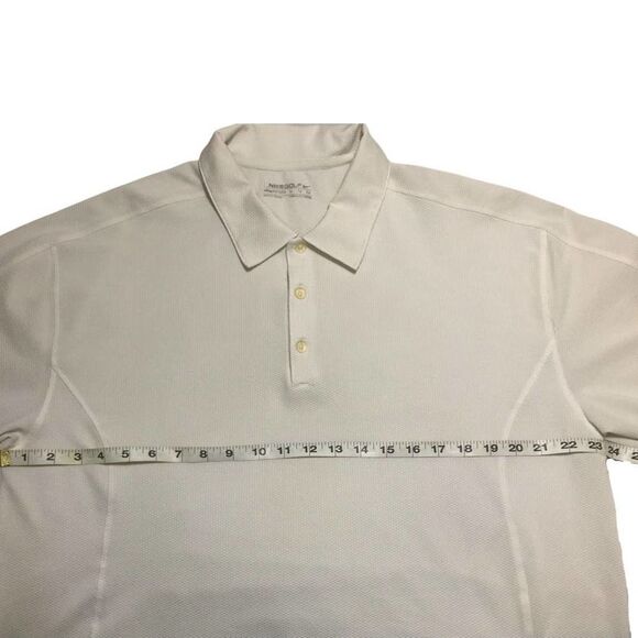 Nike Golf Polo FitDry XL Polyester Spandex Buttons Off-White - Picture 7 of 8